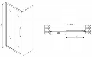Душевая дверь ABBER Schwarzer Diamant AG30120H 120см хром